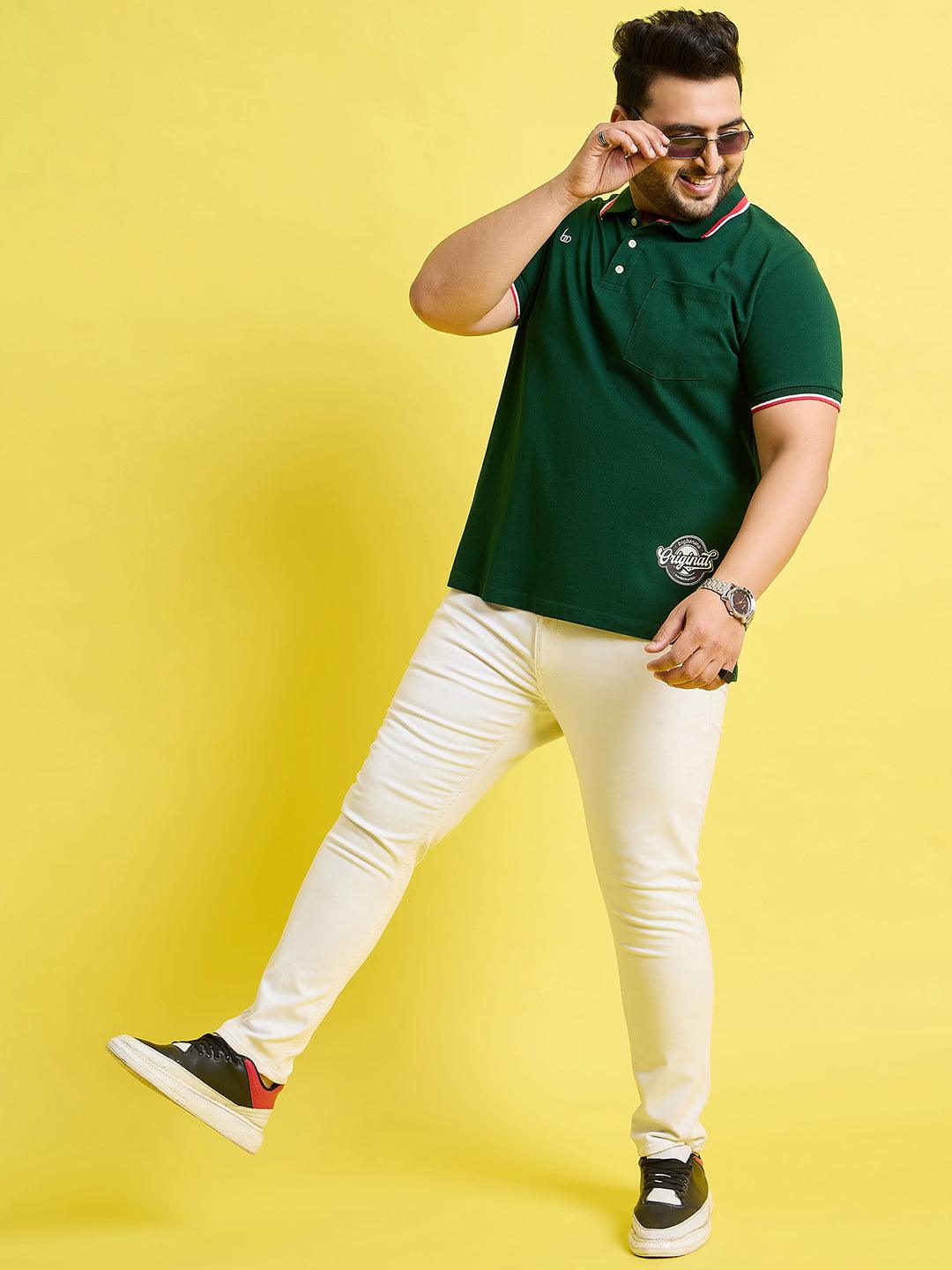 Men Plus Size Florin Solid Polo Tshirt - bigbanana