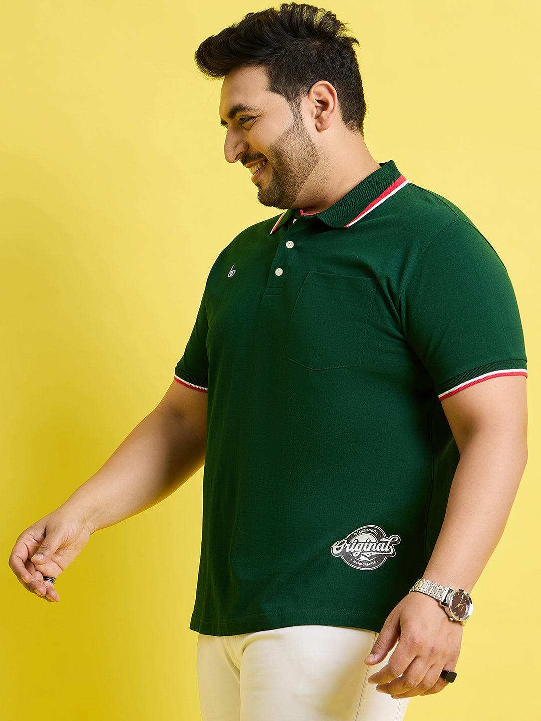 Men Plus Size Florin Solid Polo Tshirt - bigbanana