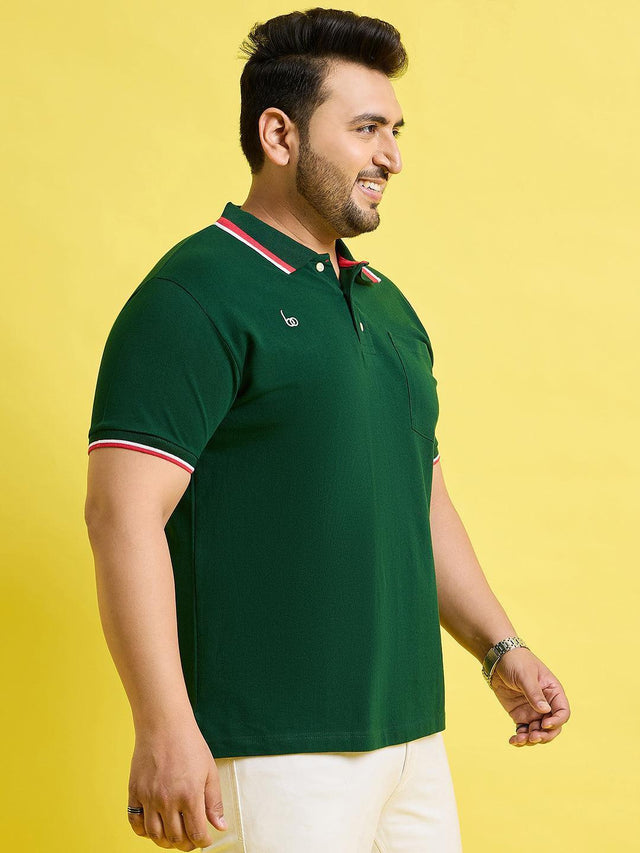 Men Plus Size Florin Solid Polo Tshirt - bigbanana