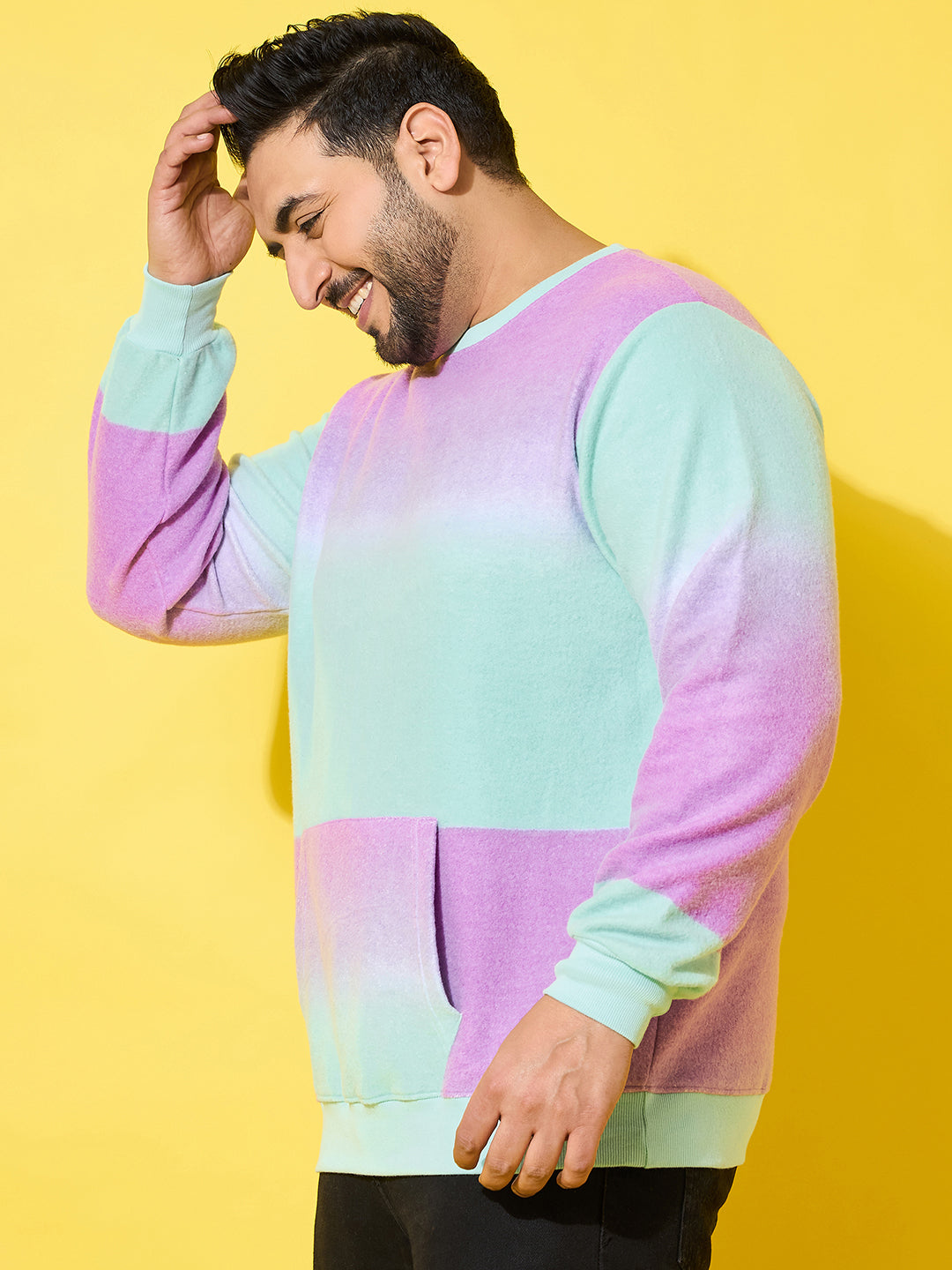 Men Plus Size Flux Multi Printed Sweatshirt