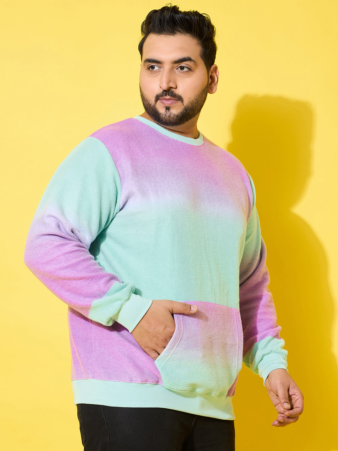 Men Plus Size Flux Multi Printed Sweatshirt
