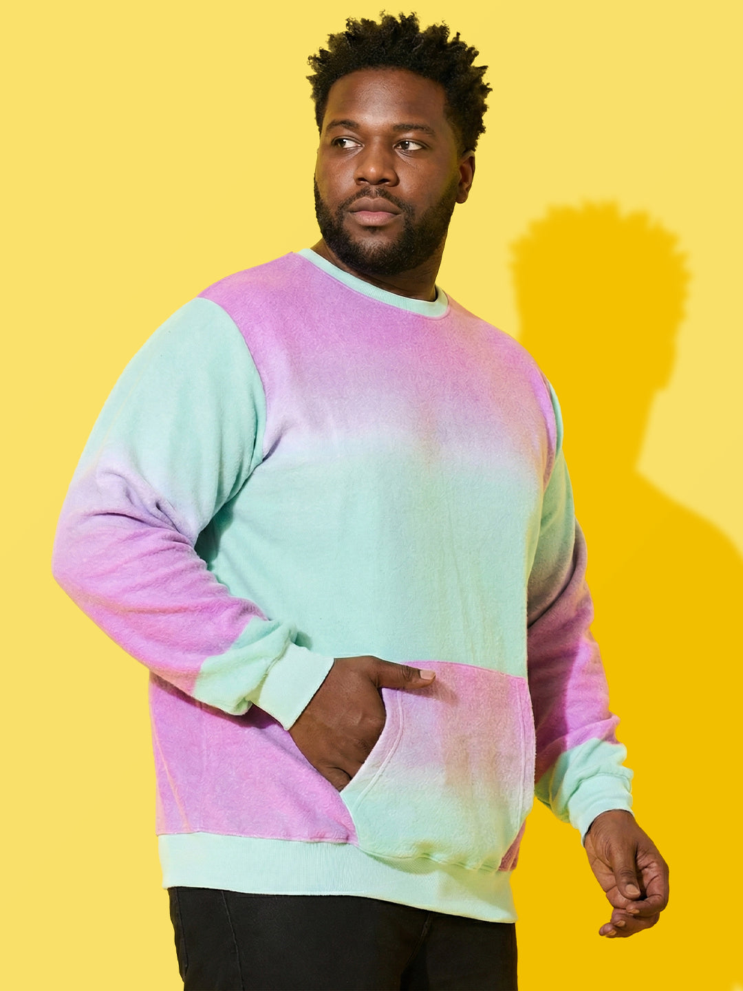 Men Plus Size Flux Multi Printed Sweatshirt