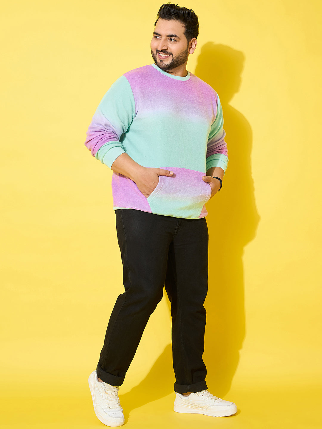 Men Plus Size Flux Multi Printed Sweatshirt