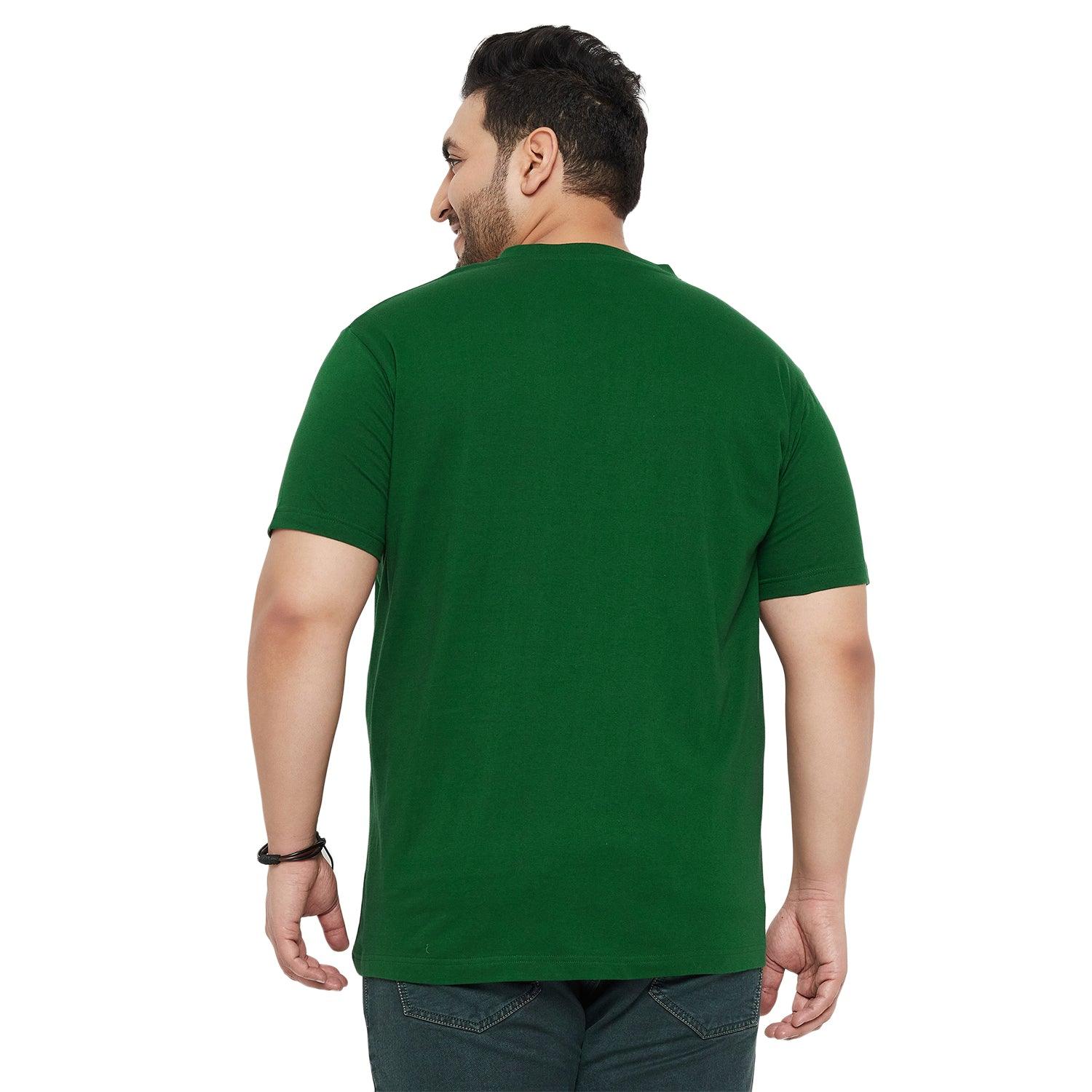 Men Plus Size Forest Solid V-Neck Tshirt - bigbanana