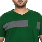 Men Plus Size Forest Solid V-Neck Tshirt - bigbanana