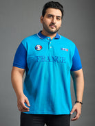 Men Plus Size France-Sky Printed Polo Tshirt - bigbanana