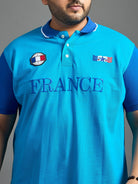 Men Plus Size France-Sky Printed Polo Tshirt - bigbanana