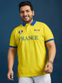Men Plus Size France-Yellow Printed Polo Tshirt - bigbanana