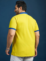Men Plus Size France-Yellow Printed Polo Tshirt - bigbanana