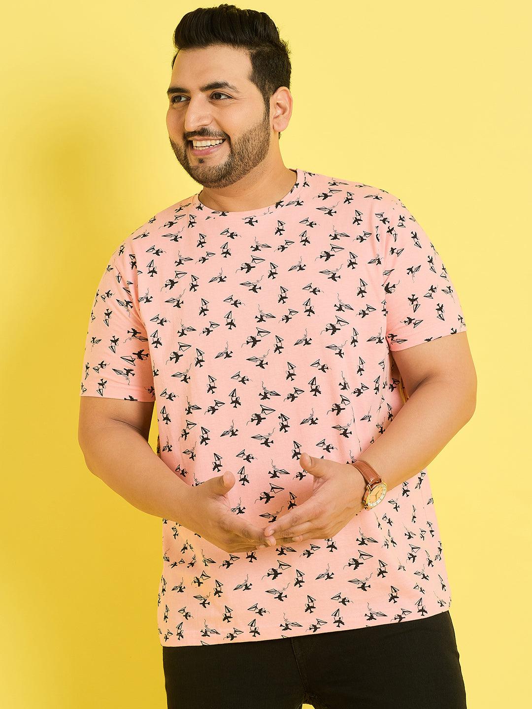 Men Plus Size Fresno Printed Round Neck Tshirt - bigbanana