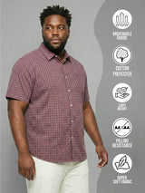 Men Plus Size Frisa Multicolor Checkered Casual Shirt