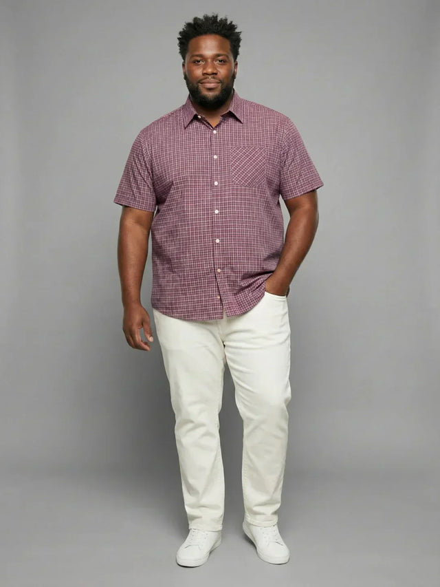 Men Plus Size Frisa Multicolor Checkered Casual Shirt