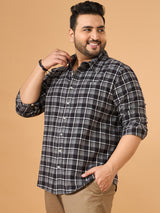 Men Plus Size Fumora Multicolor Checkered Casual Shirt