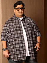 Men Plus Size Fumora Multicolor Checkered Casual Shirt