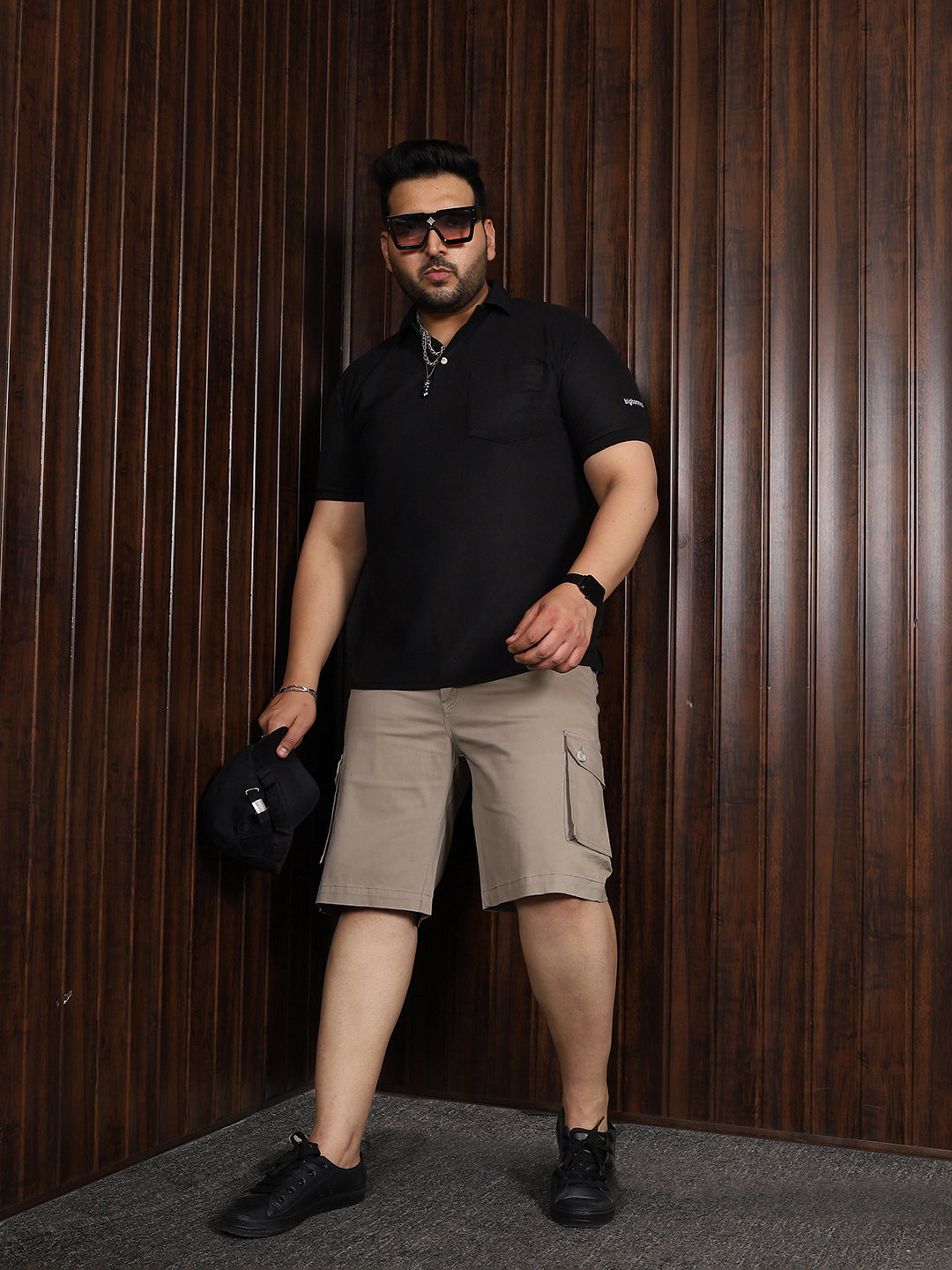 Men Plus Size Fuyang Solid Shorts - bigbanana