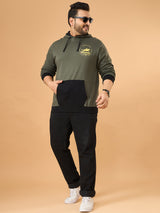 Men Plus Size Gallop Colorblock Sweatshirt