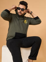 Men Plus Size Gallop Colorblock Sweatshirt