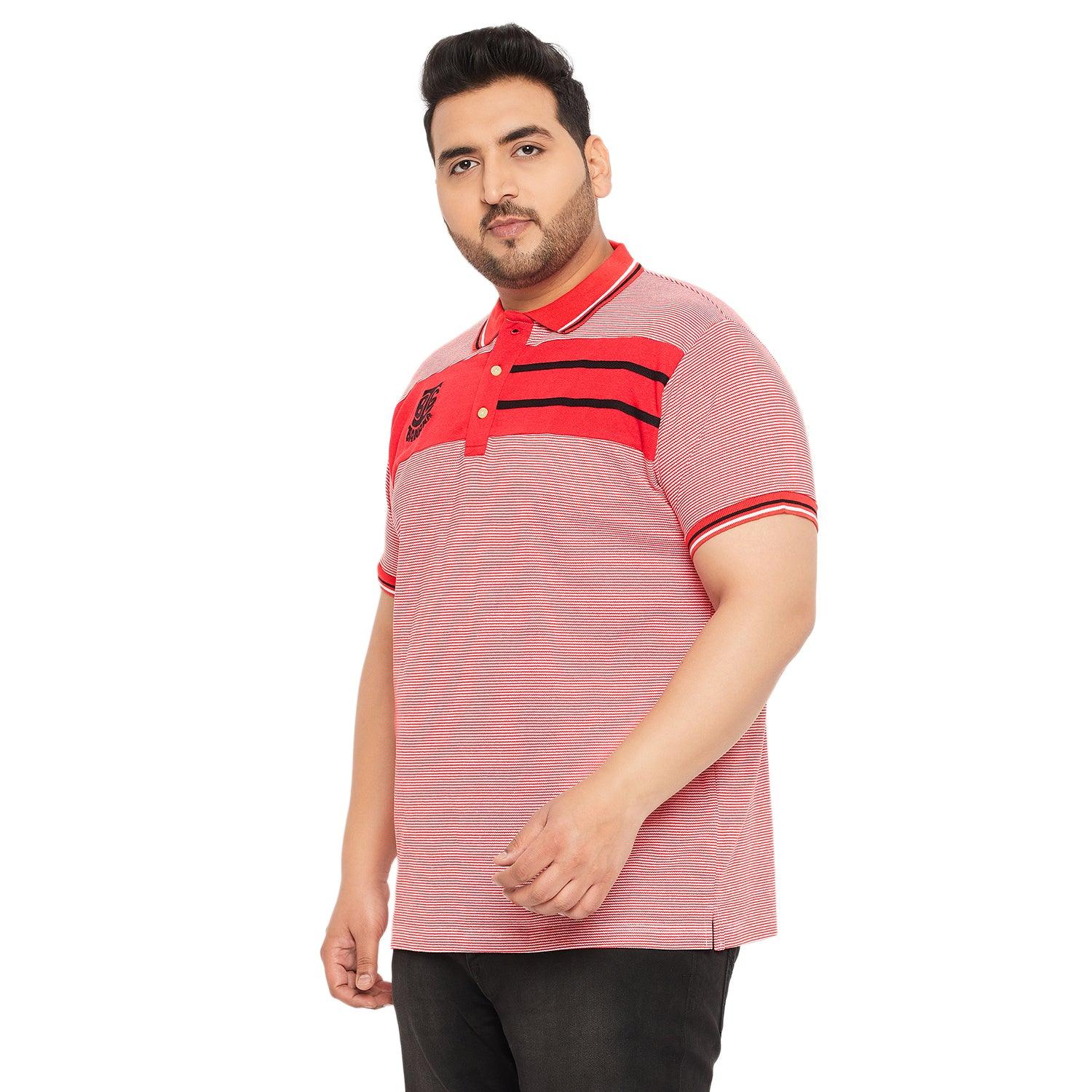 Men Plus Size Gango Colorblock Polo Tshirt - bigbanana