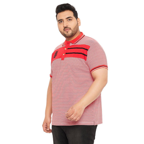 Men Plus Size Gango Colorblock Polo Tshirt - bigbanana