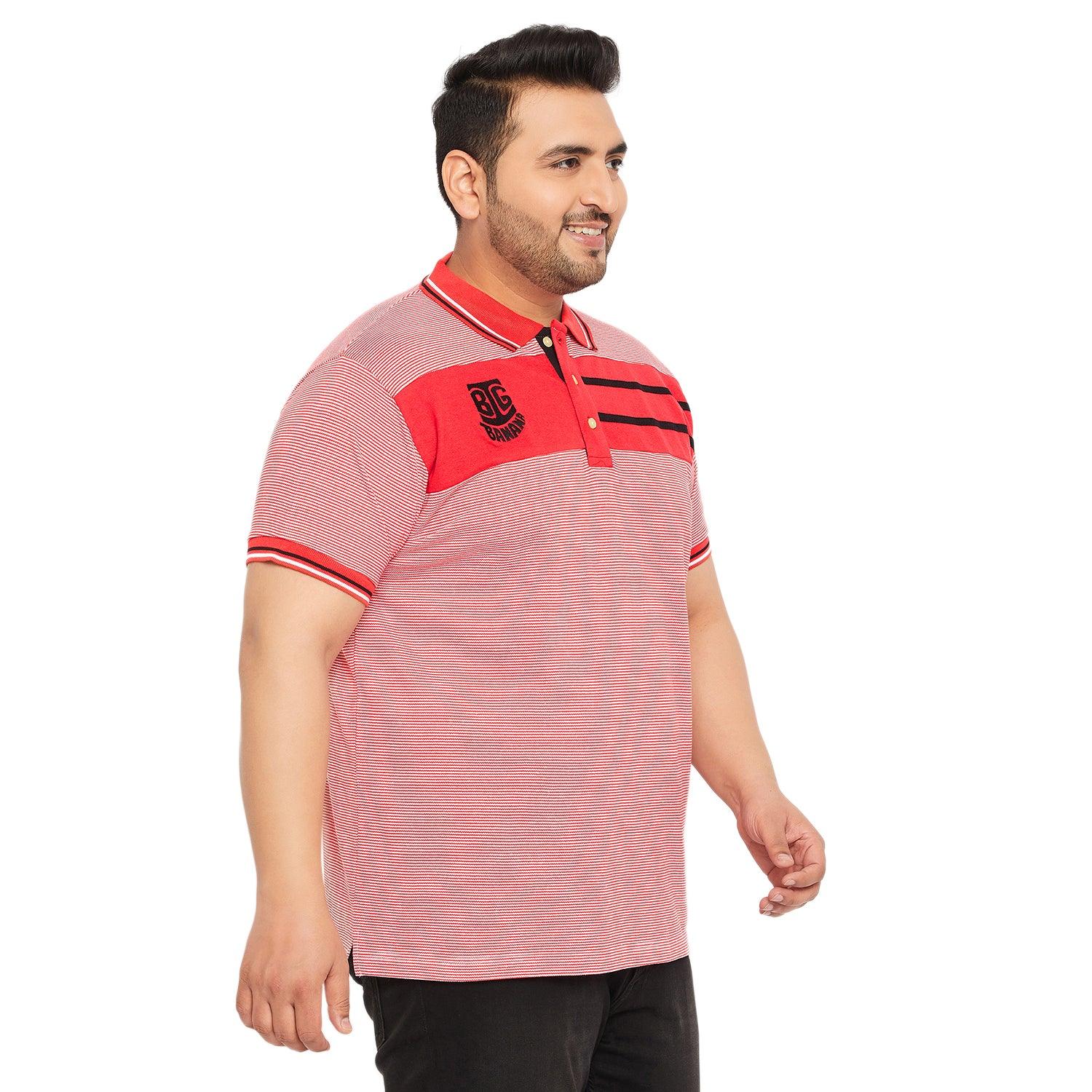 Men Plus Size Gango Colorblock Polo Tshirt - bigbanana