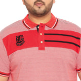 Men Plus Size Gango Colorblock Polo Tshirt - bigbanana