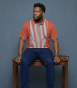Men Plus Size Coraline Multi Striped Polo