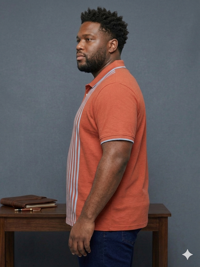 Men Plus Size Coraline Multi Striped Polo