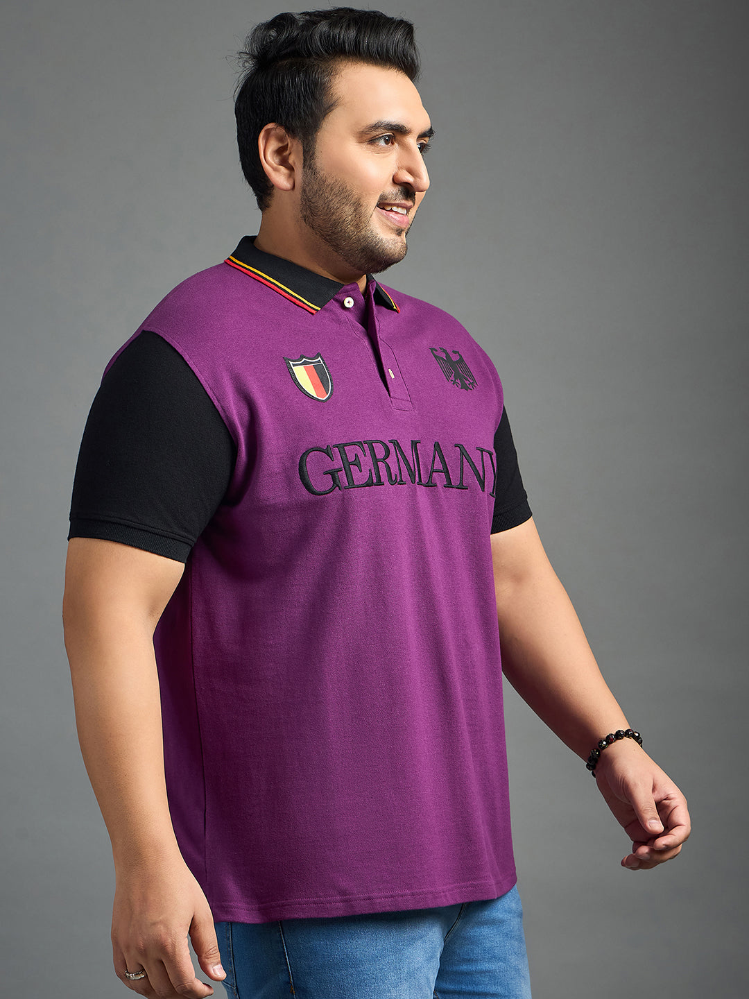 Men Plus Size Germany Printed Polo Tshirt - bigbanana