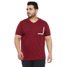 Men Plus Size Ginger Solid V-Neck Tshirt - bigbanana