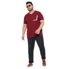 Men Plus Size Ginger Solid V-Neck Tshirt - bigbanana