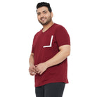 Men Plus Size Ginger Solid V-Neck Tshirt - bigbanana