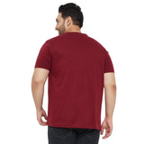 Men Plus Size Ginger Solid V-Neck Tshirt - bigbanana