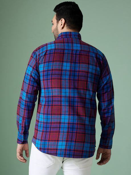 Men Plus Size Glacee Check Shirt - bigbanana