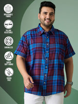 Men Plus Size Glacee Check Shirt