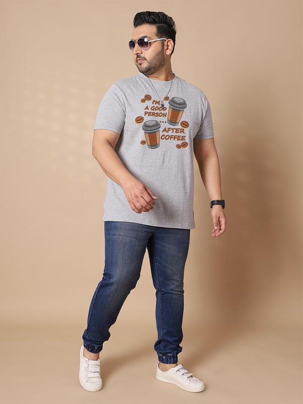 Men Plus Size Glaco Printed Round Neck Tshirt