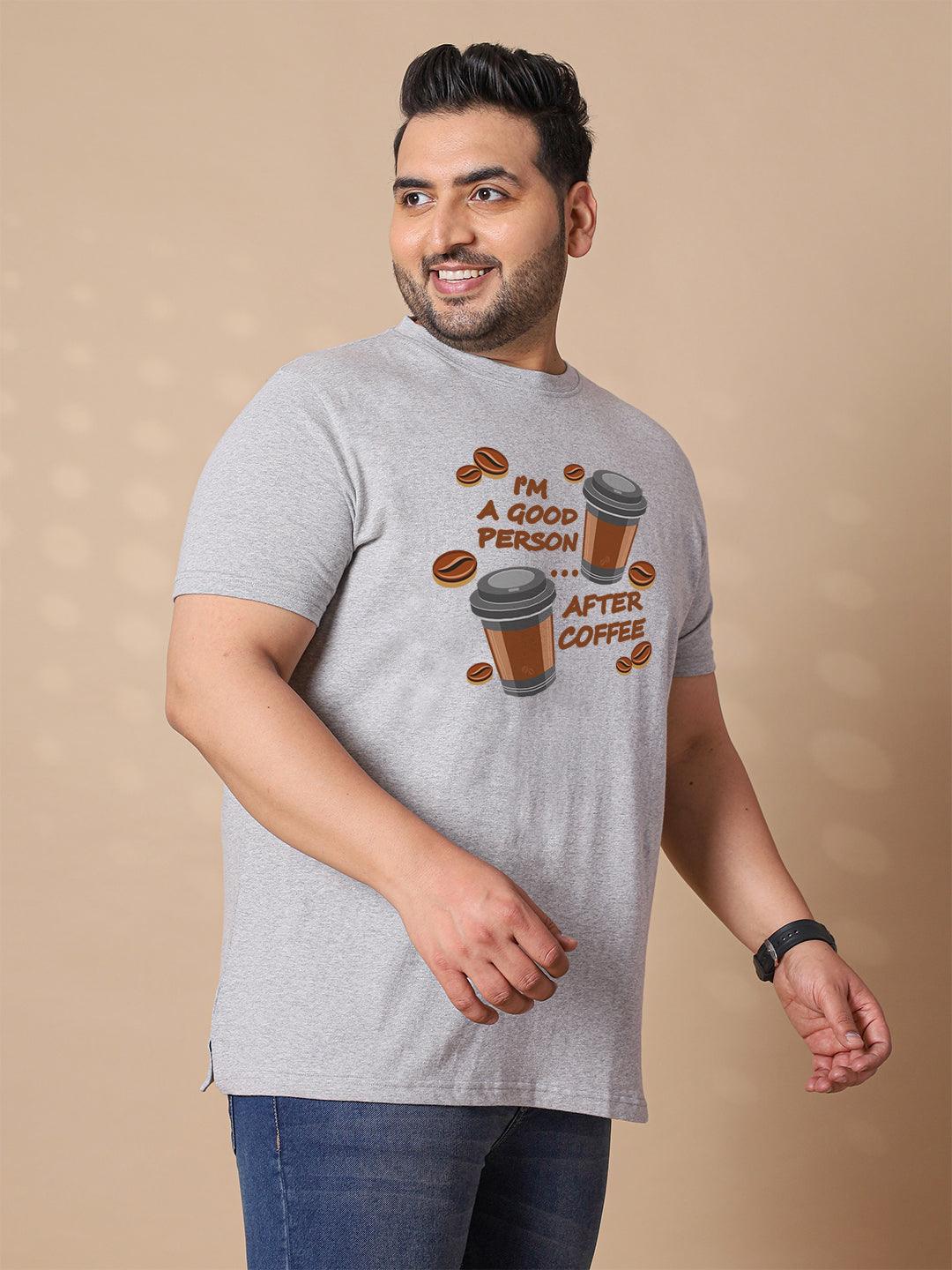 Men Plus Size Glaco Printed Round Neck Tshirt - bigbanana