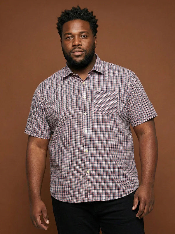 Men Plus Size Glade Multicolor Checkered Casual Shirt