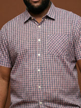 Men Plus Size Glade Multicolor Checkered Casual Shirt