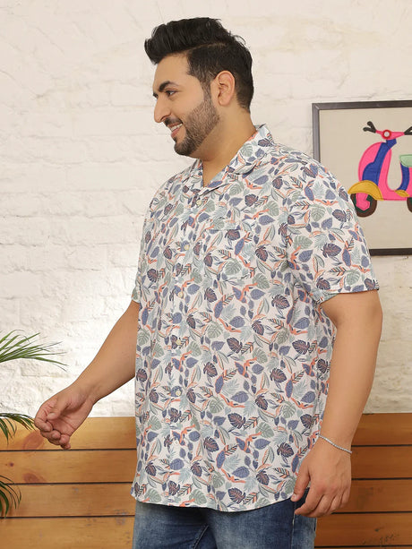 Men Plus Size Glarra Multicolor Printed Shirt - bigbanana