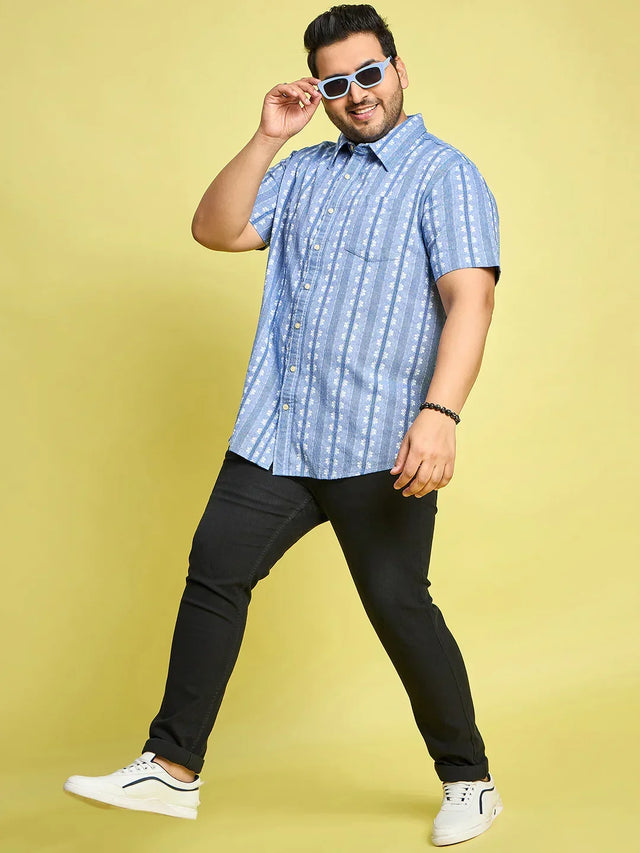 Men Plus Size Glaubin Jacquard Shirt - bigbanana