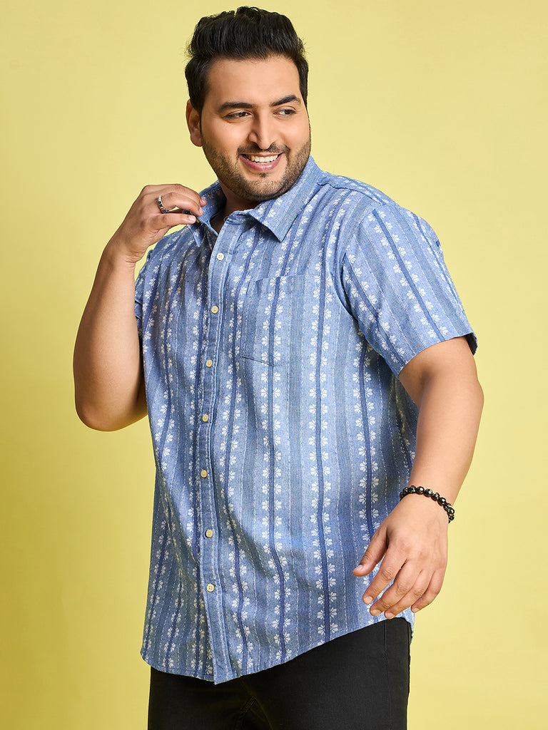 Men Plus Size Glaubin Jacquard  Shirt - bigbanana