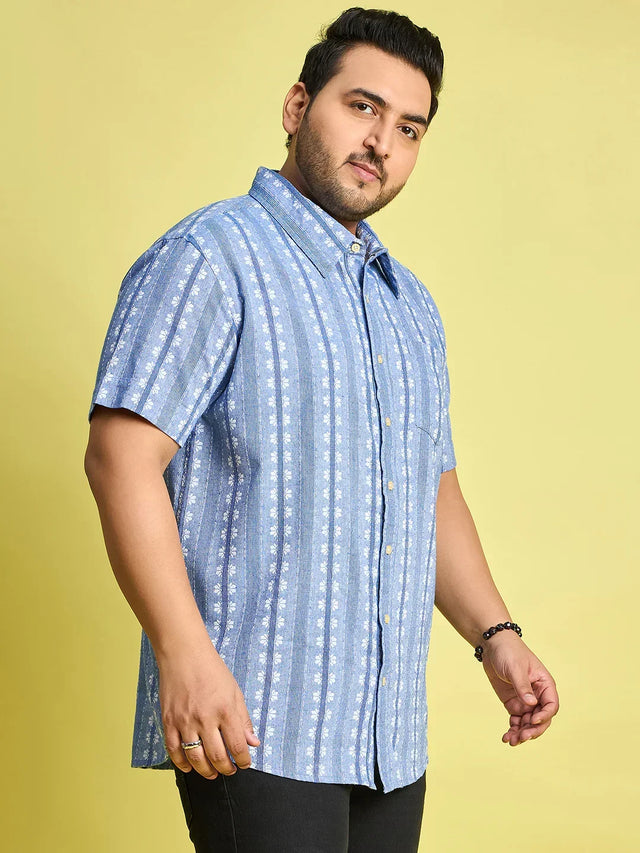 Men Plus Size Glaubin Jacquard Shirt - bigbanana