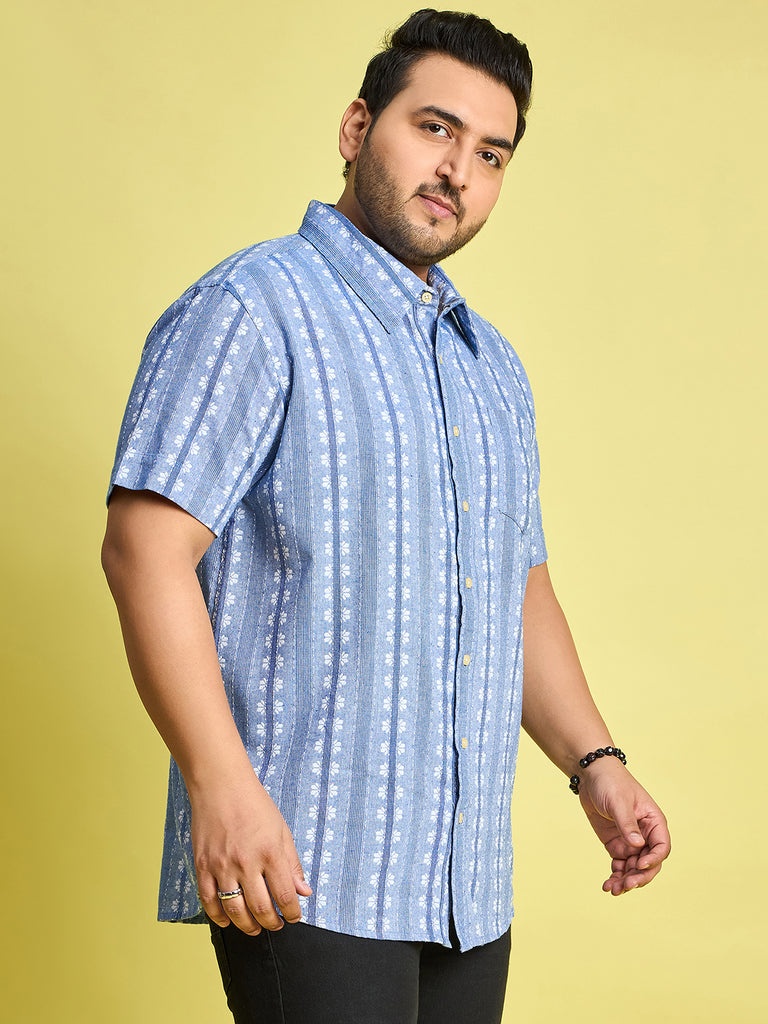 Men Plus Size Glaubin Jacquard  Shirt - bigbanana