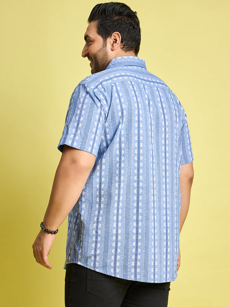 Men Plus Size Glaubin Jacquard  Shirt - bigbanana