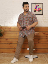 Men Plus Size Glayze Multicolor Printed Shirt