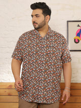 Men Plus Size Glayze Multicolor Printed Shirt