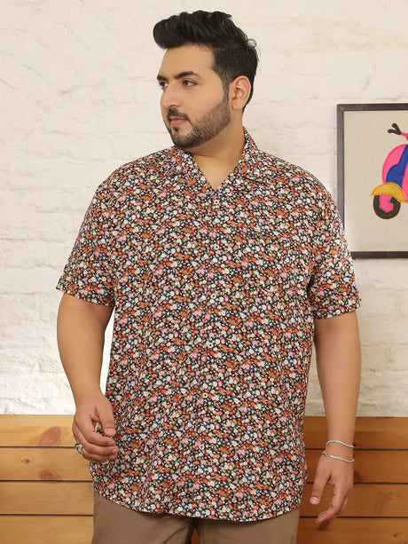 Men Plus Size Glayze Multicolor Printed Shirt - bigbanana