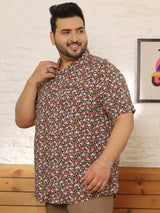 Men Plus Size Glayze Multicolor Printed Shirt