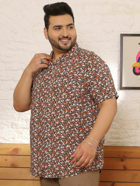 Men Plus Size Glayze Multicolor Printed Shirt - bigbanana