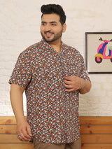 Men Plus Size Glayze Multicolor Printed Shirt